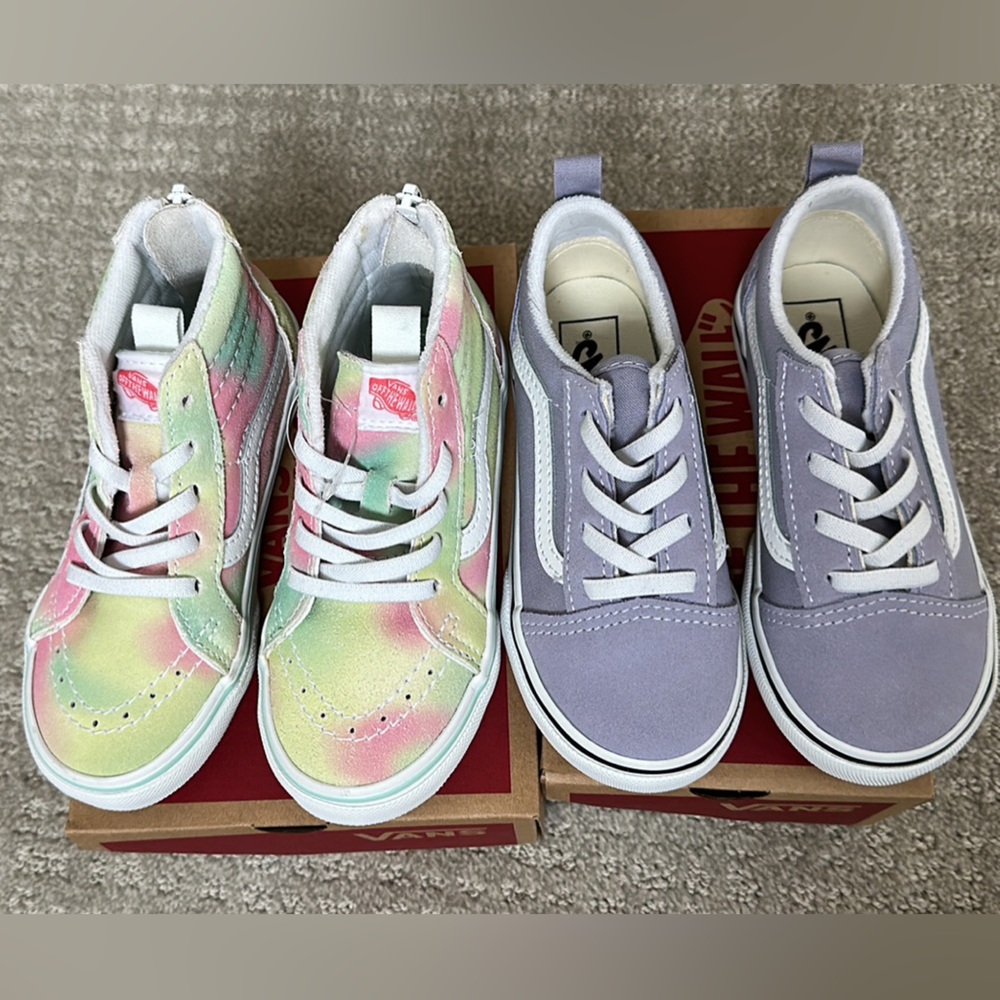 Toddler Vans lot -Multi Sk8-Hi Zip & Old Skool Elas